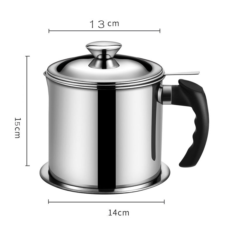 🍳 LIMITED-TIME 50% OFF! ✨ 304 Stainless Steel Oil Keeper with Filter – Food-Grade, Fine Mesh, Drip-Proof 🛡️