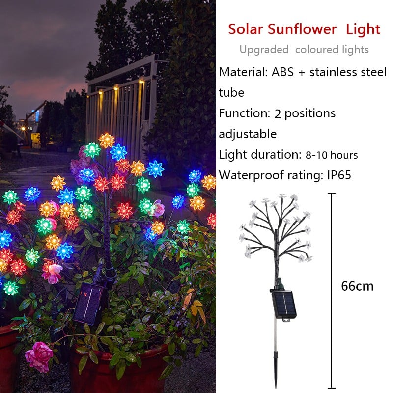 Outdoor Waterproof Cherry Blossom  Multicolor Solar Garden Lights（50% OFF）