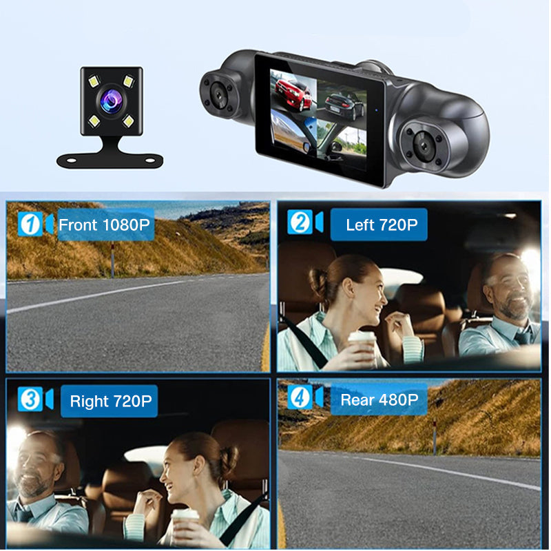 🚗📹 4-Channel 1080P Dash Cam – 50% OFF! Front, rear & 2 side cameras – full coverage, parking mode, G-sensor. 🔥🛡️