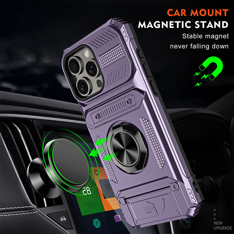 📱 LIMITED-TIME 50% OFF! 💥 Phone Case with Card Holder & Ring Grip – Kickstand, Magnetic Mount, Drop Protection