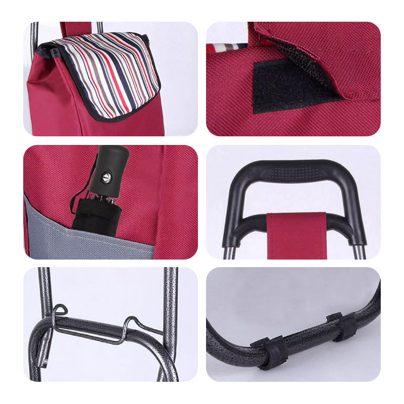 Large Capacity Portable Folding Stair Climbable Cart🔝 Effortless Lifting, Stair Climbing Made Easy, A Great Helper for Shopping and Moving!