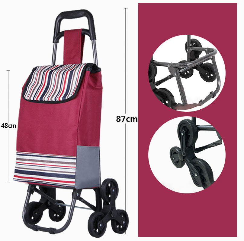Large Capacity Portable Folding Stair Climbable Cart🔝 Effortless Lifting, Stair Climbing Made Easy, A Great Helper for Shopping and Moving!