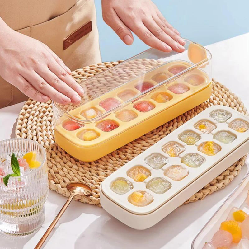 ✨ Make ice with ease—ice cube trays with lids and ice storage containers that are easy to remove! ✨