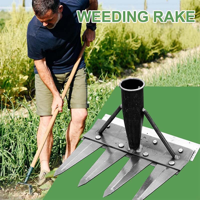 Heavy-Duty Steel Garden Weeding Rake