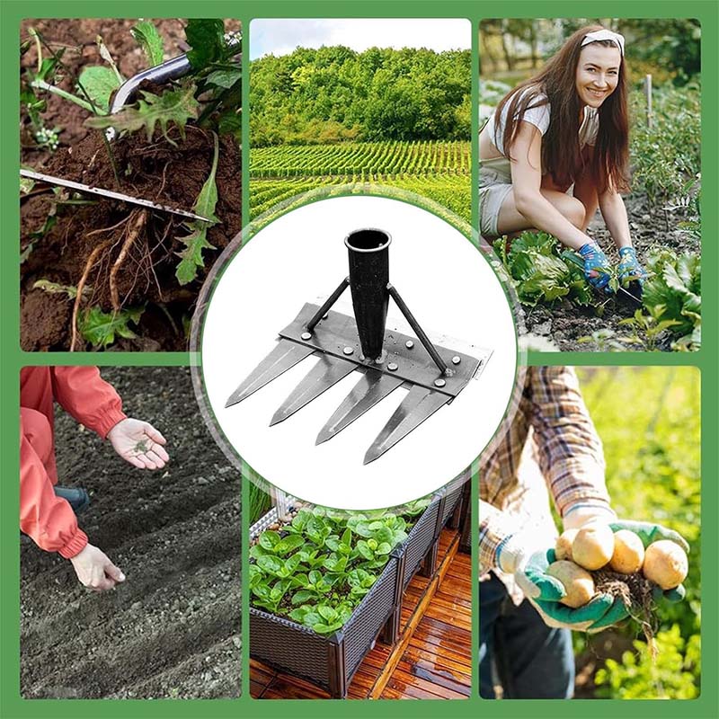 Heavy-Duty Steel Garden Weeding Rake