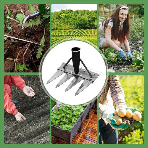 Heavy-Duty Steel Garden Weeding Rake
