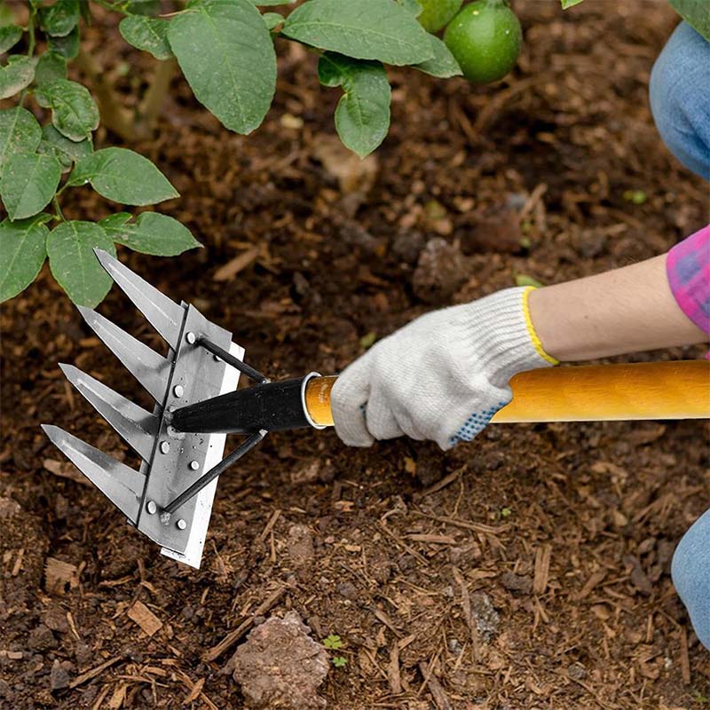 Heavy-Duty Steel Garden Weeding Rake