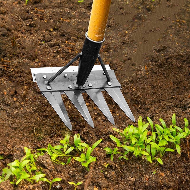 Heavy-Duty Steel Garden Weeding Rake