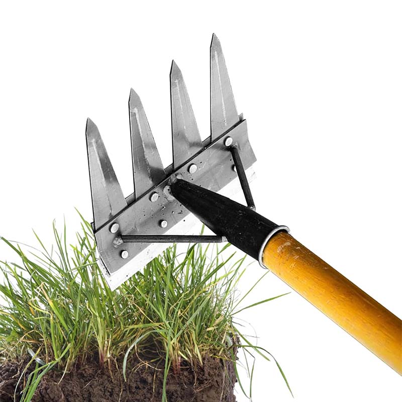 Heavy-Duty Steel Garden Weeding Rake