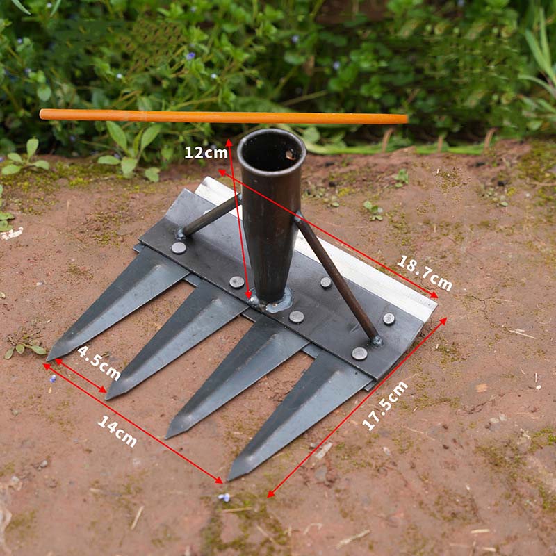 Heavy-Duty Steel Garden Weeding Rake