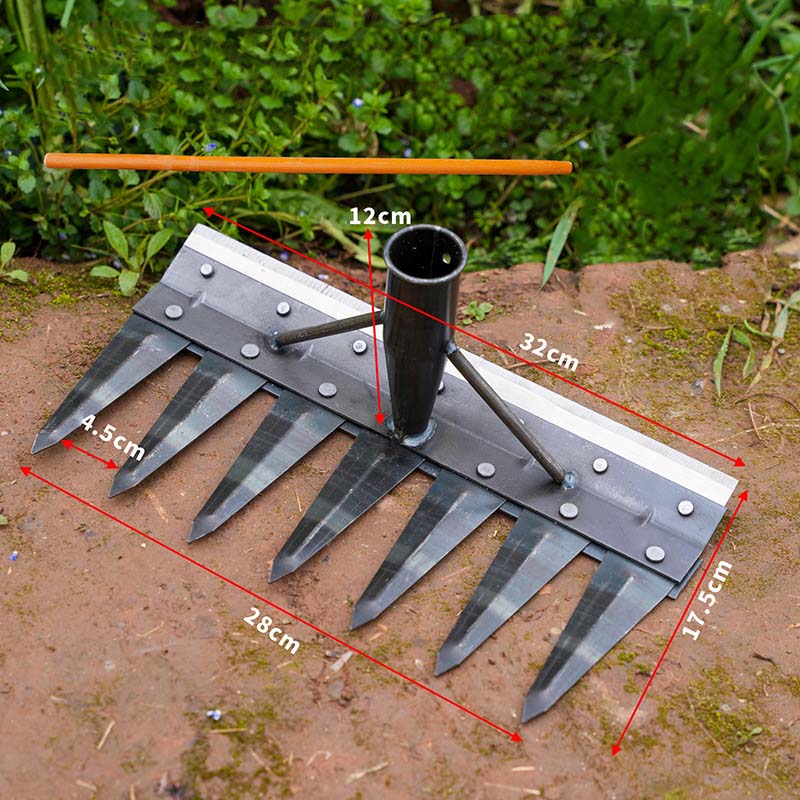 Heavy-Duty Steel Garden Weeding Rake