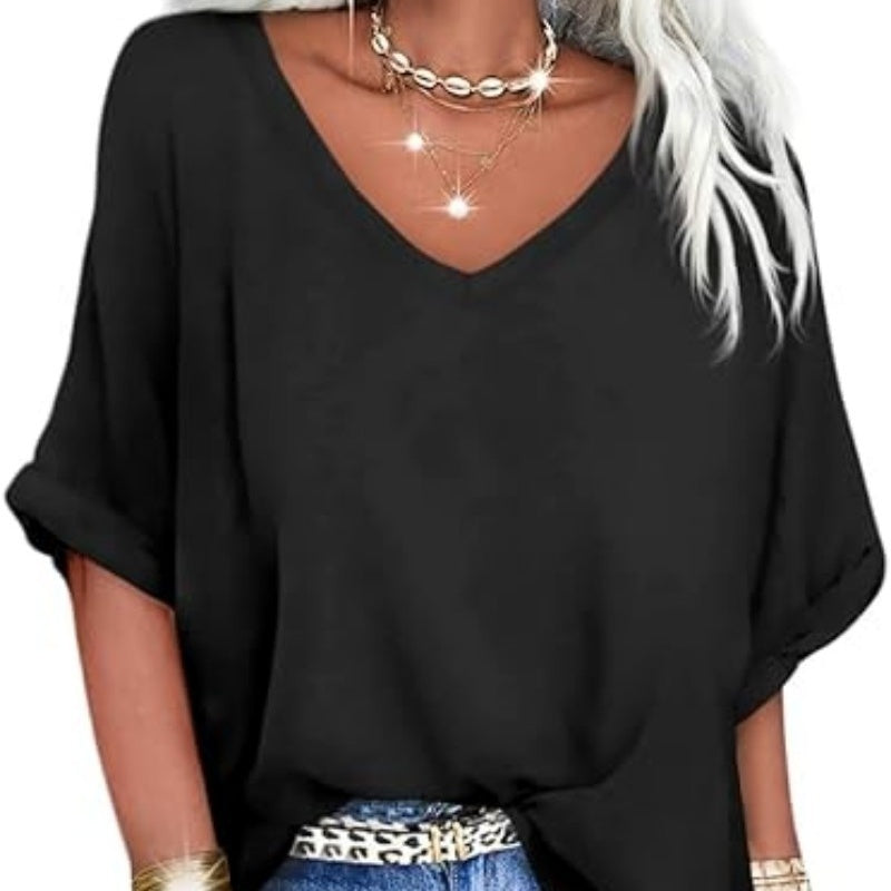 👕 LIMITED-TIME 50% OFF! ✨ Women's Casual Loose Top – V-Neck, Comfortable ✨