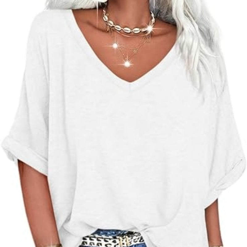 👕 LIMITED-TIME 50% OFF! ✨ Women's Casual Loose Top – V-Neck, Comfortable ✨