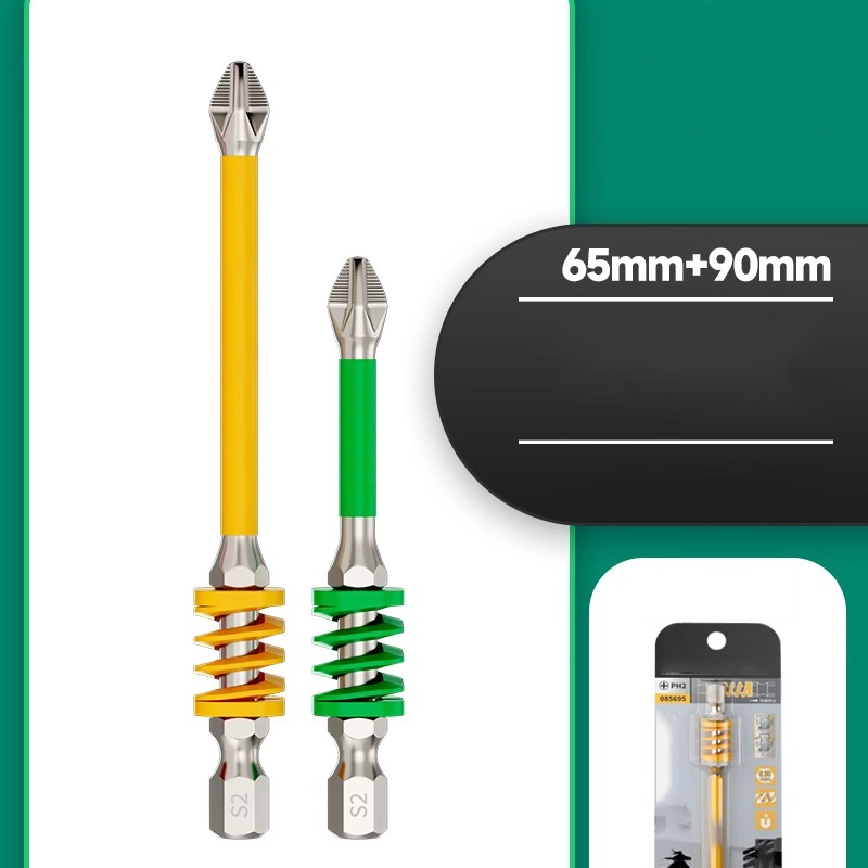 Anti-Slip Magnetic Phillips Bit with Spring