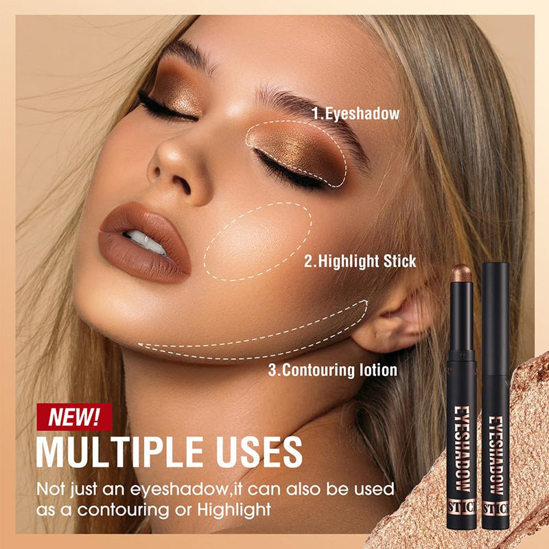 ✨ 50% OFF! ✨ 8 Colors Glitter Eyeshadow Stick - Waterproof & Long-Wearing Multi-Use Formula for Sparkling Looks! 🎄🌟