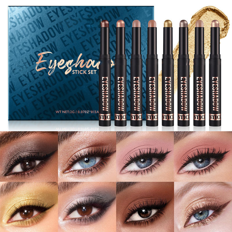 ✨ 50% OFF! ✨ 8 Colors Glitter Eyeshadow Stick - Waterproof & Long-Wearing Multi-Use Formula for Sparkling Looks! 🎄🌟