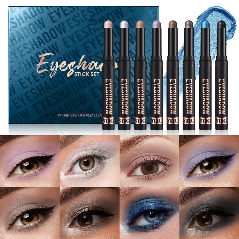 ✨ 50% OFF! ✨ 8 Colors Glitter Eyeshadow Stick - Waterproof & Long-Wearing Multi-Use Formula for Sparkling Looks! 🎄🌟