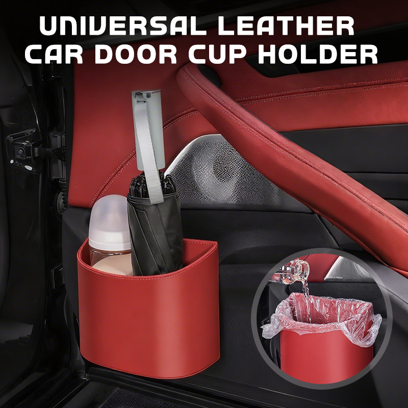 🥳 Buy 2 Get 1 Free 💞 50% Off 💞 Sales Exceed 50,000 Units! 🚗🧺 Genuine Leather Car Door Cup Holders!