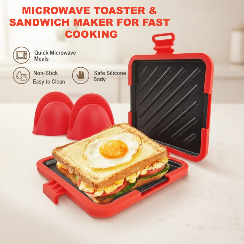 🥪 50% OFF NOW! 🔥 Microwave Toaster & Sandwich Maker – Fast Cooking, Non-Stick & Easy to Clean ✨