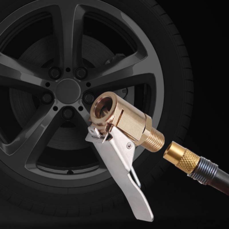 🚗 BUY 1 GET 1 FREE!💨 Quick-Connect Tire Inflator Chuck Adapter – Solid Brass & Leak-Proof – Universal One-Hand Air Pump Nozzle 🔧