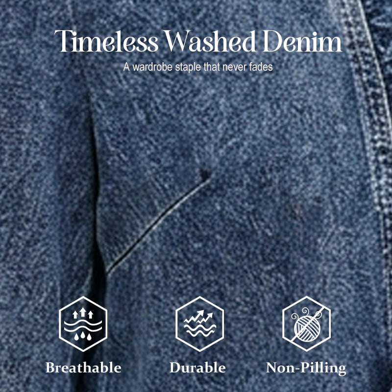 🧥 Women's Ruffle Trim Open-Front Denim Jacket – Lightweight, feminine & versatile – chic for any outfit