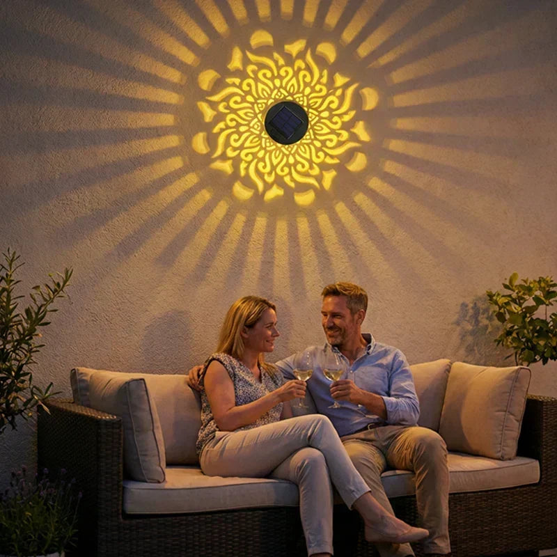 🌙⏳LIMITED-TIME 50% OFF! ⏰ Solar Mandala Wall Light – Dreamy Night Projection ✨