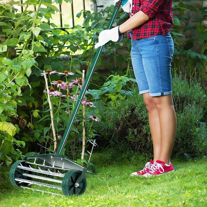 ⏳Limited-time 50% off⏰Rolling Lawn Aerator with Handle🏡🌱