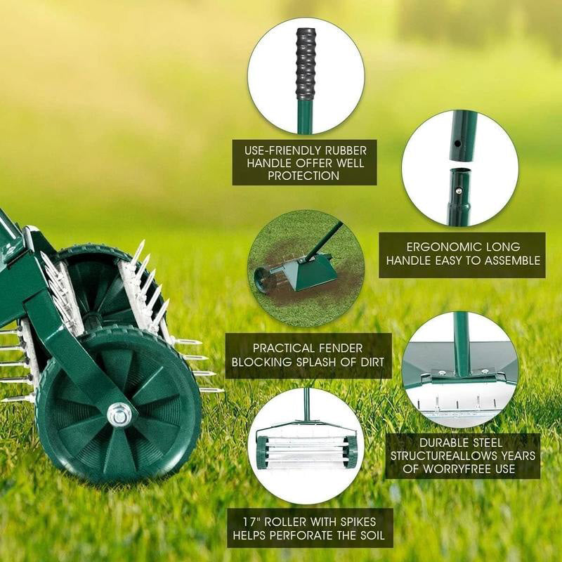 ⏳Limited-time 50% off⏰Rolling Lawn Aerator with Handle🏡🌱