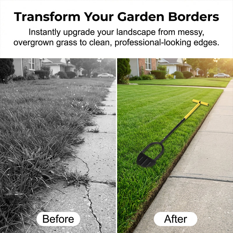 Manual Steel Lawn Edger with Serrated Blade