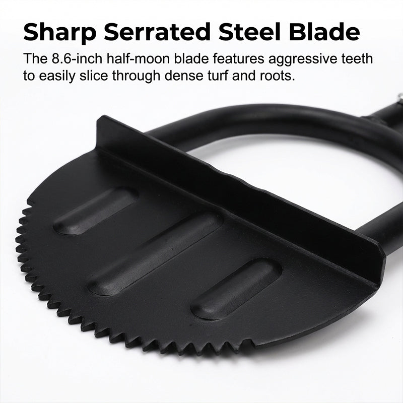 Manual Steel Lawn Edger with Serrated Blade