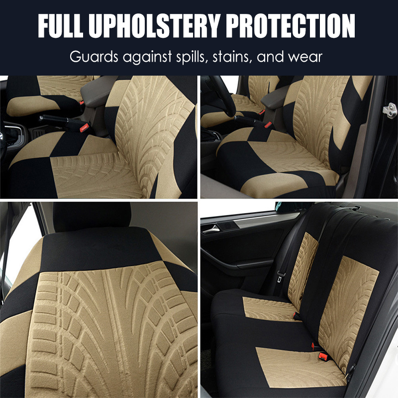 Car Seat Cover Set with Tire Tread Pattern