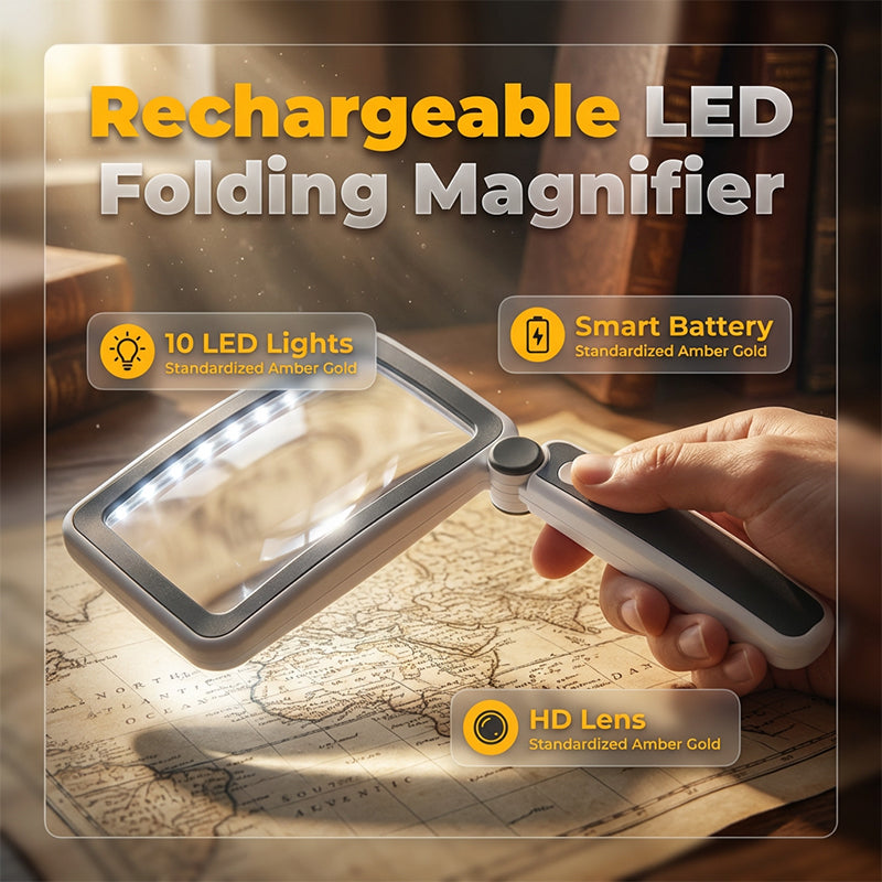 LED Rechargeable Square Magnifier