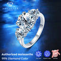 Three Stones Moissanite Engagement Ring