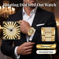 Men's Iced-Out Watch with Rotating Dial – Sparkling Crystals, Precise Quartz & Butterfly Clasp