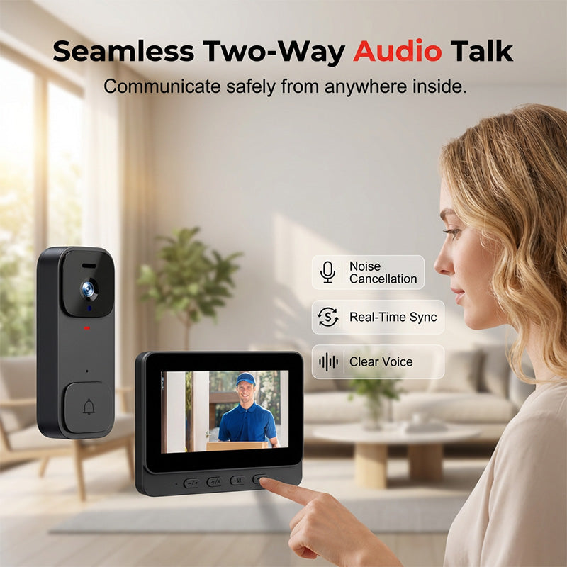 🏠⚡ LIMITED TIME 50% OFF! Smart Video Doorbell with 4.3" Display – Real-Time Monitoring & Two-Way Talk 🏡💖