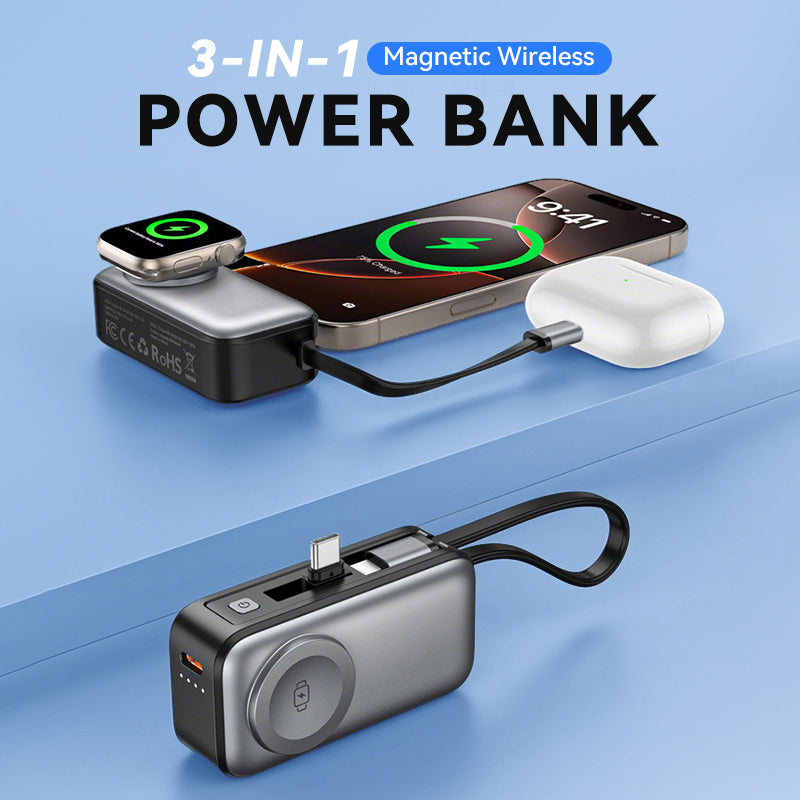 📱50% OFF NOW! 🔋3-in-1 Magnetic Wireless Power Bank