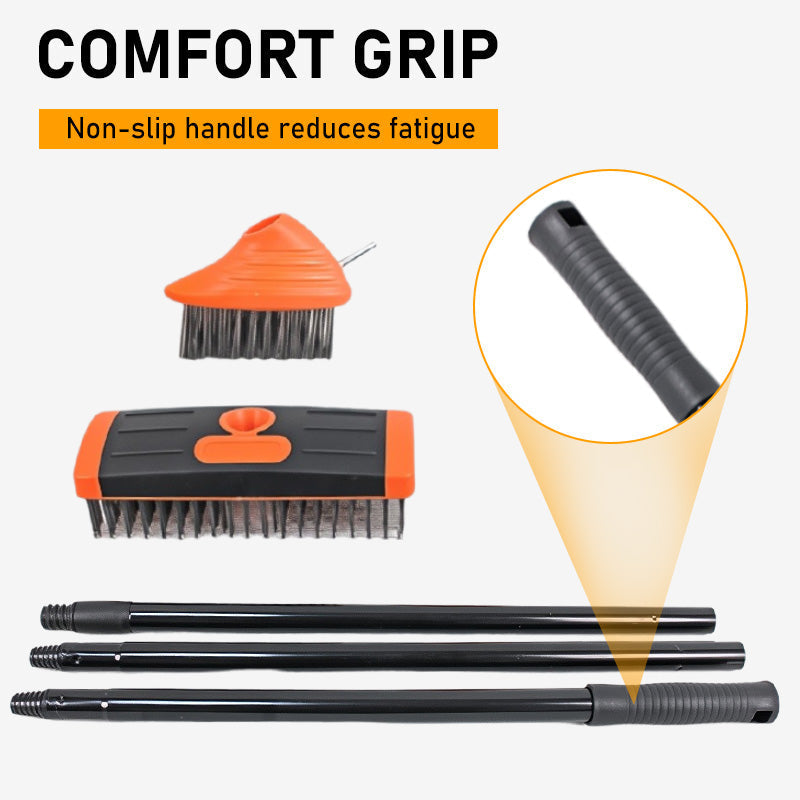 3-in-1 Weed Wire Brush Set – Durable Steel Brushes, Ergonomic Handle & Ideal for Patios, Driveways & Garden Paths 🏡
