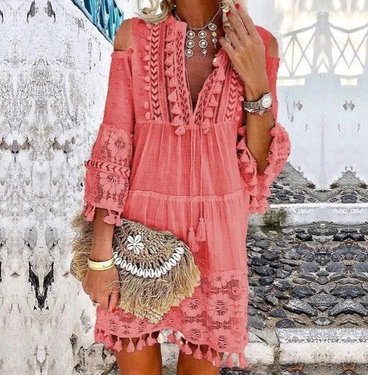 🌸👗Women's Loose Cotton Linen Embroidered Dress