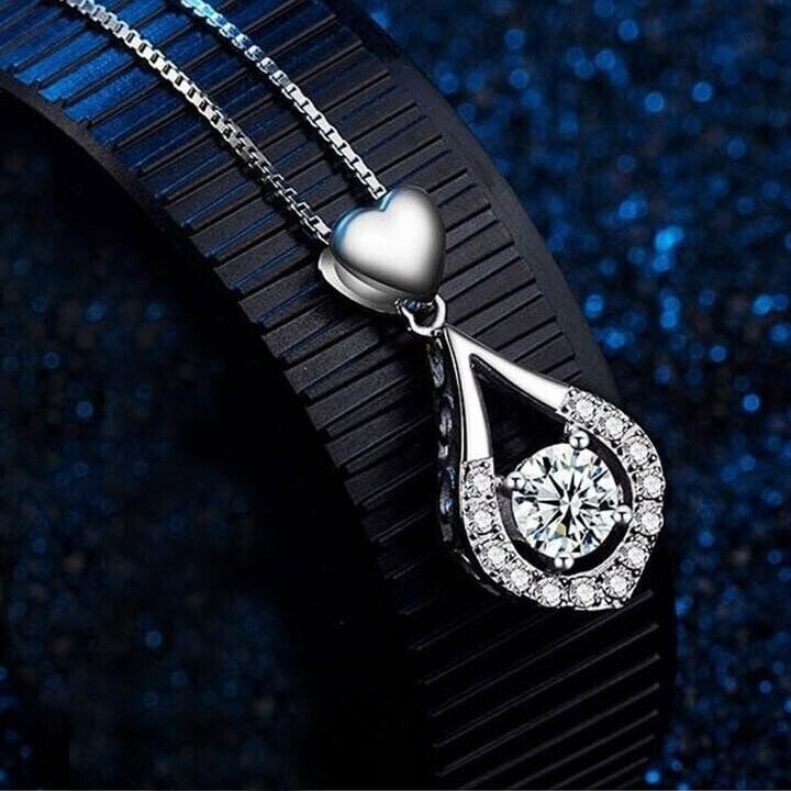Twinkling Heart Waterdrop Stone Necklace