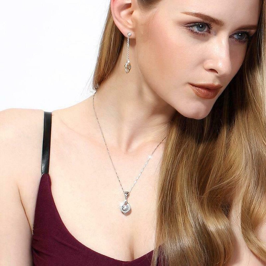 Twinkling Heart Waterdrop Stone Necklace