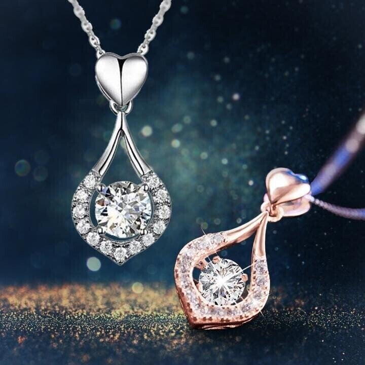 Twinkling Heart Waterdrop Stone Necklace