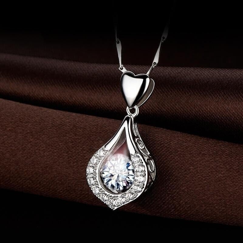 Twinkling Heart Waterdrop Stone Necklace