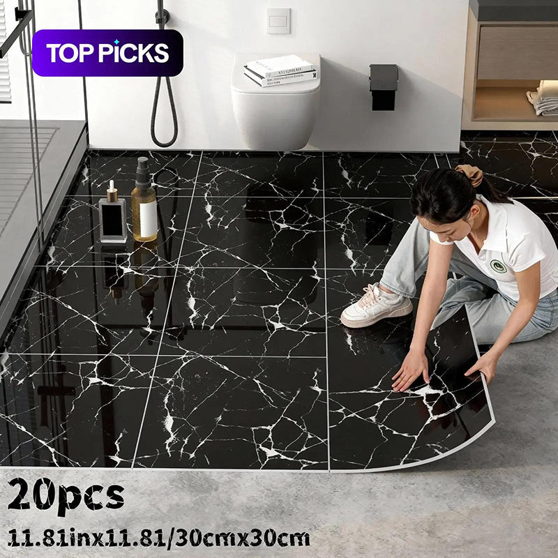 🧱 LIMITED-TIME 50% OFF! ✨ Self-Adhesive Floor Tile – Thickened, Waterproof, Peel & Stick ✨