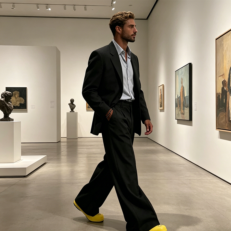 Men's Minimalist Wide-Leg Pants-Structured Seams & Premium Fabric