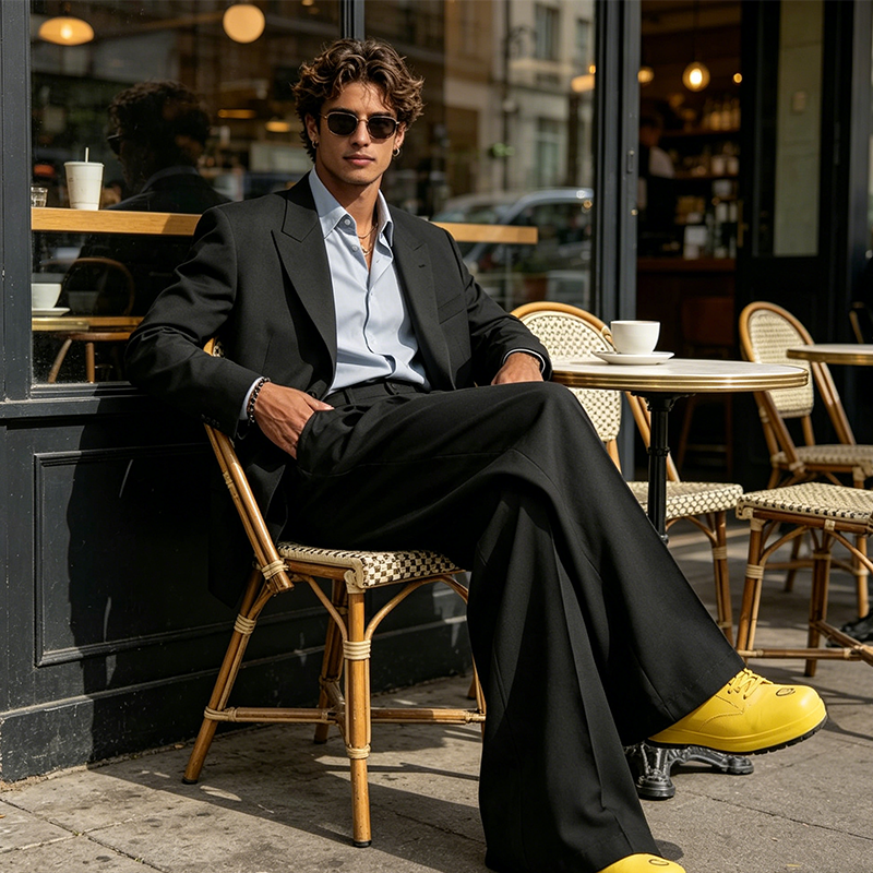 Men's Minimalist Wide-Leg Pants-Structured Seams & Premium Fabric