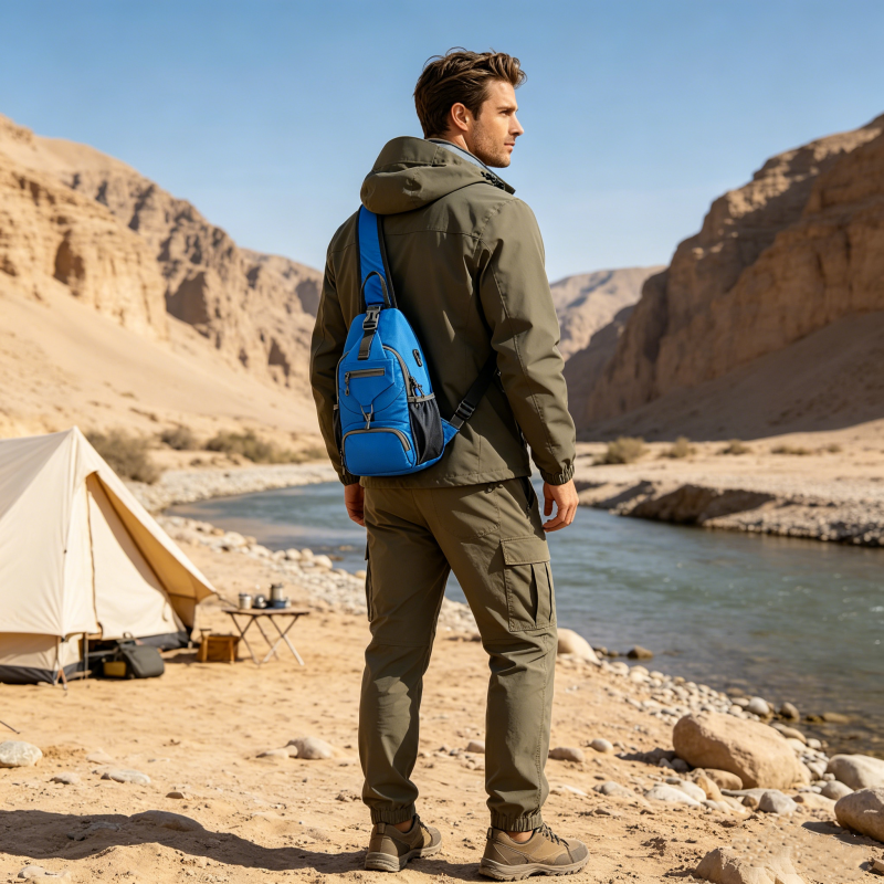 🎒 50% OFF NOW! 💧 Men's Outdoor Sling Bag – Multi-Pocket, Water-Resistant & Breathable – Perfect for Travel & Daily Use ✨