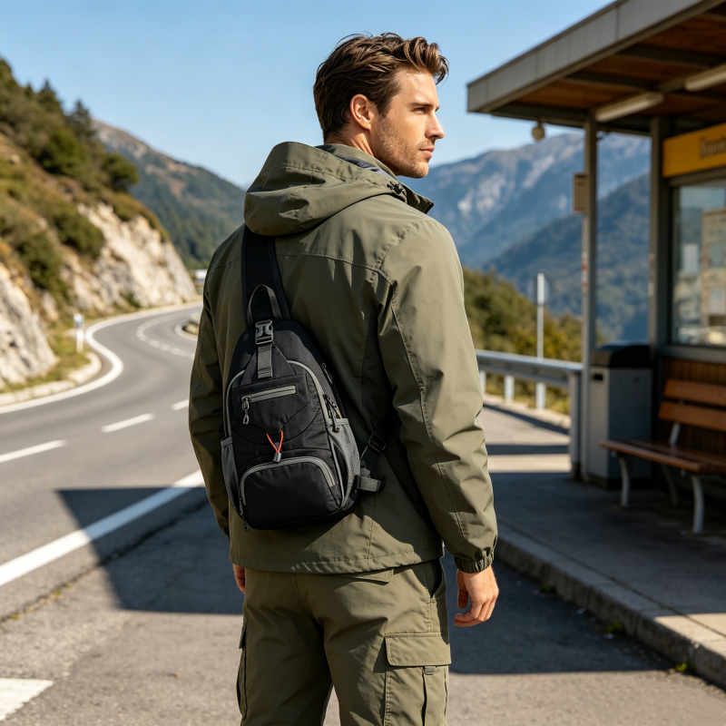 🎒 50% OFF NOW! 💧 Men's Outdoor Sling Bag – Multi-Pocket, Water-Resistant & Breathable – Perfect for Travel & Daily Use ✨