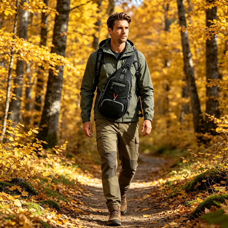 🎒 50% OFF NOW! 💧 Men's Outdoor Sling Bag – Multi-Pocket, Water-Resistant & Breathable – Perfect for Travel & Daily Use ✨