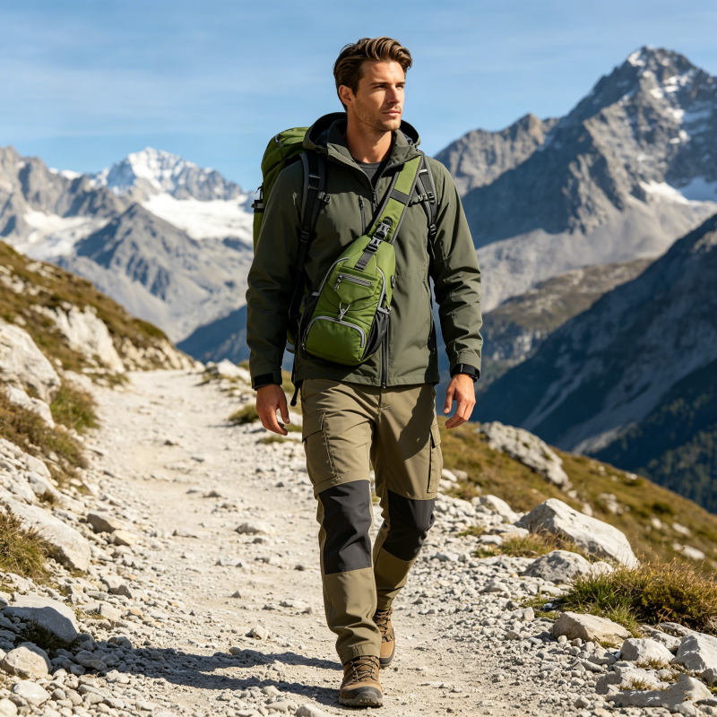 🎒 50% OFF NOW! 💧 Men's Outdoor Sling Bag – Multi-Pocket, Water-Resistant & Breathable – Perfect for Travel & Daily Use ✨