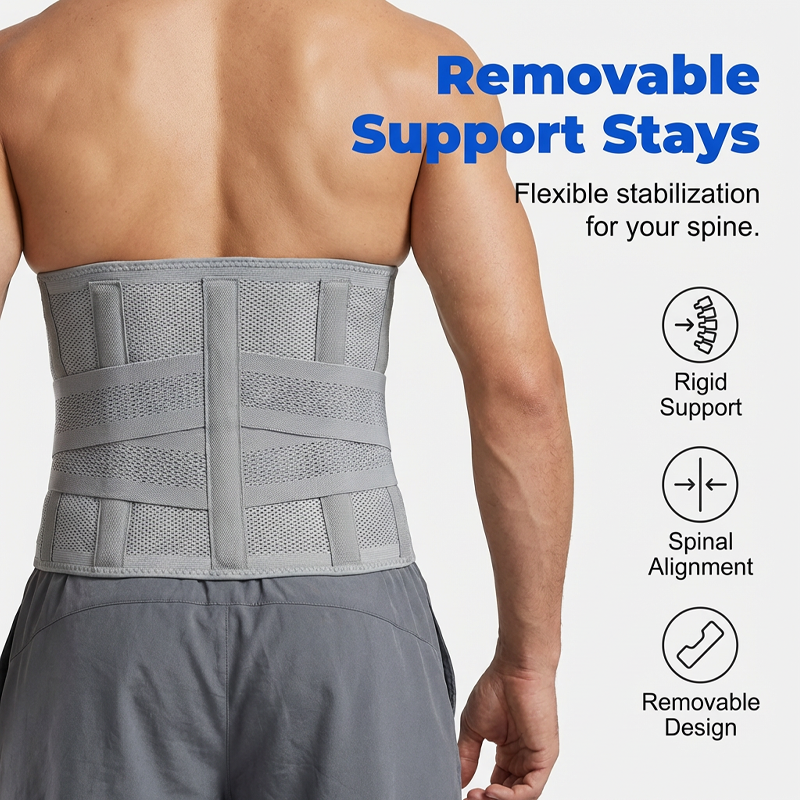 Dual-Strap Compression Back Brace with Removable Support Stays